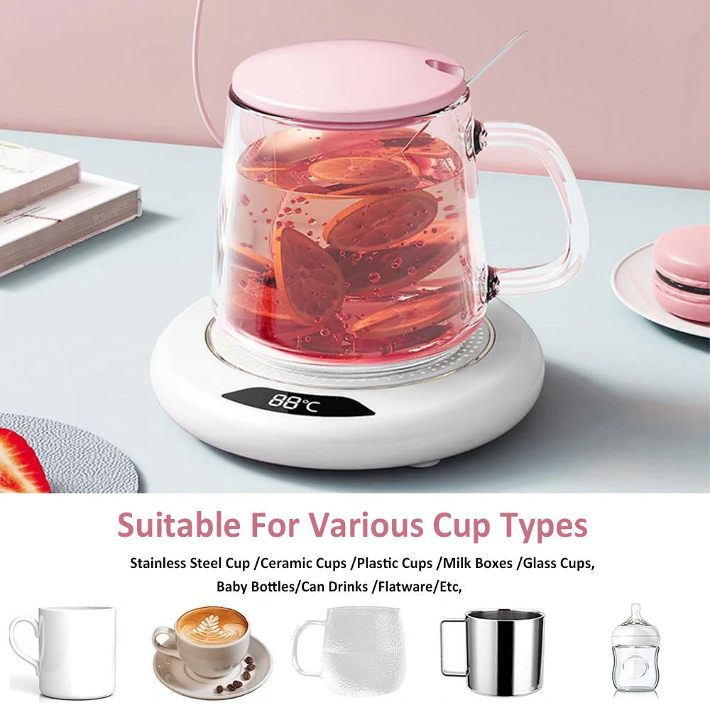 Calentador de tazas de café, almohadilla calefactora USB, posavasos  termostáticos eléctricos para leche, té, agua, escritorio de oficina en  casa, CC de 5V - AliExpress