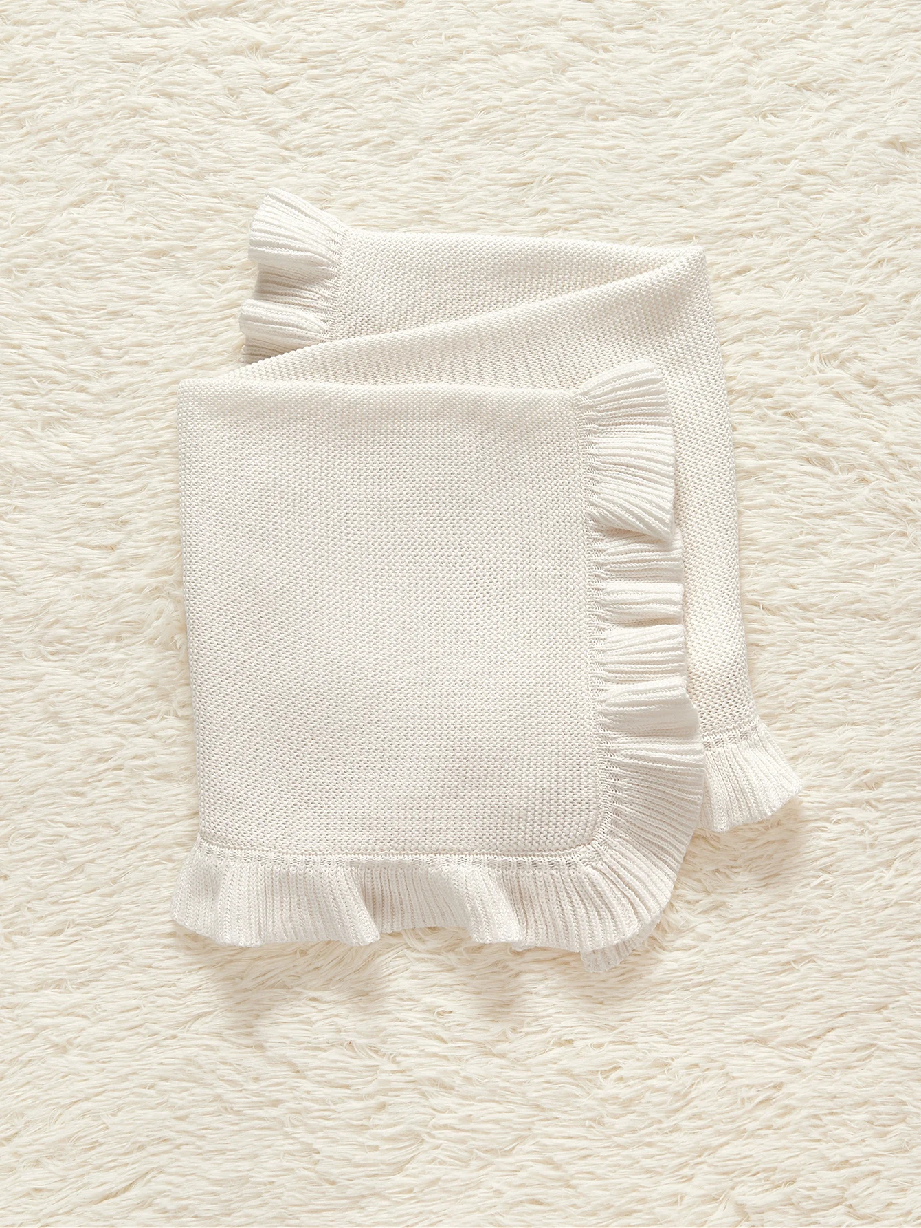 Nordic Style Cotton Knit Baby Blanket Soft and Comfortable All-Season Nursery Bedding Throw