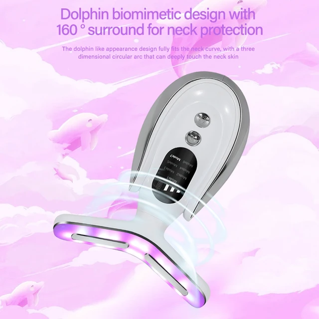EMS Beauty Neck Instrument Microcurrent Face Neck Beauty Device LED Photon Reduce Double Chin Anti Wrinkle Tightening Neck Skin 5