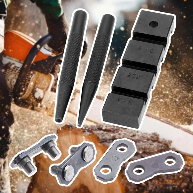 Pocket Chainsaw Breaker Chain Saw Repairing Mending Tool Set 3PCS with 10 Sets 0.325In Chainsaw Chain Joiner Link Repair