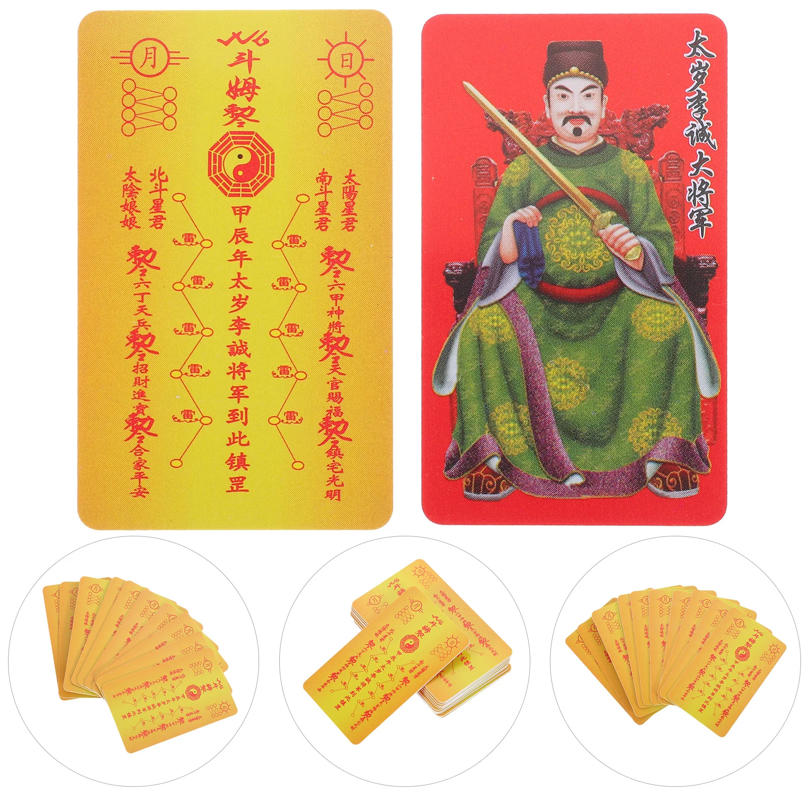 

10 Pcs Tai Sui Card Amulet for Purse Decor Chinese Fengshui Cards Lucky Small Pvc General