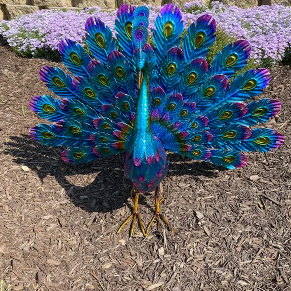 

Realistic Peacock Statue Garden Decor Peacock Lawn Decoration Wear-resistant Animal Peacock Statue Craft for Outdoor Indoor Yard