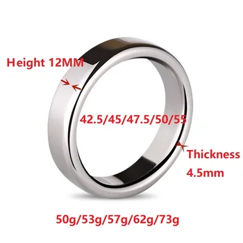Top Quality Small Large Size Male Penis Ring Lock Stainless Steel Heavy Metal Cock Ring Ball Stretcher Erection Sexy Toy For Man 5