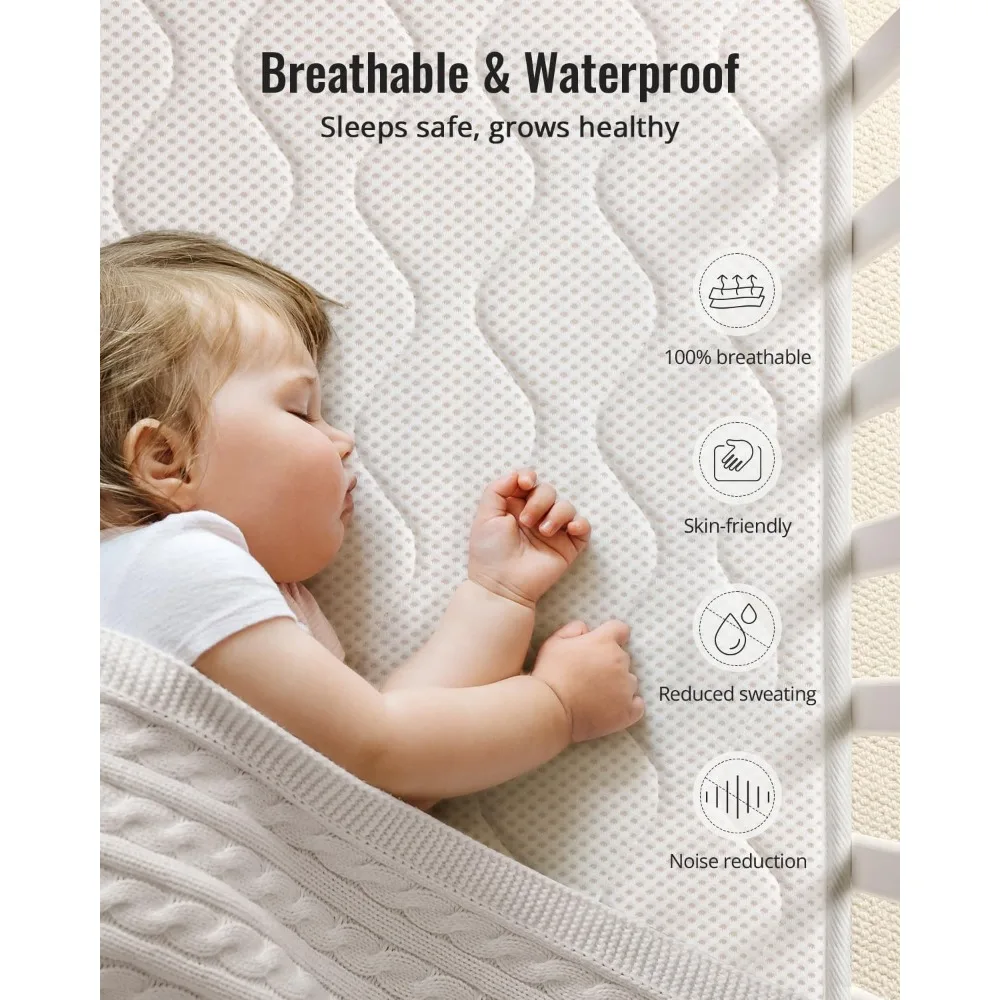 100% Breathable Crib Mattress, Certified Premium Foam Toddler Mattress for Toddler Bed with Soft Full-Zip Closure Design 3