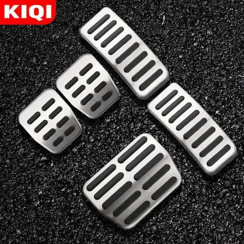 Pedali In Acciaio Inox Per Passat B6 B7 CC R36 | Copripedali Automatici Antiscivolo Con Gomma, Set Nero (Riposo 1 Pezzo) - 2