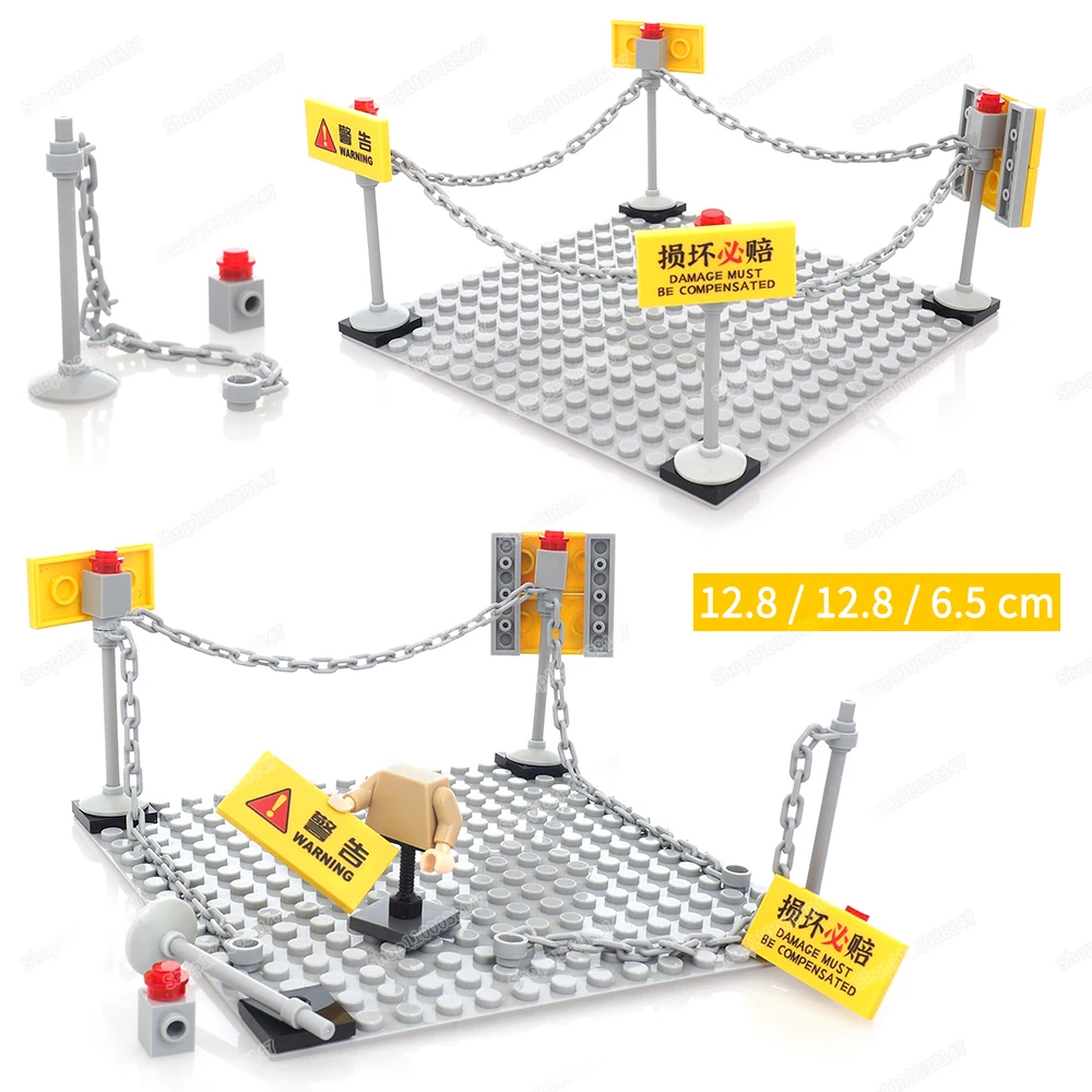 

Конструктор Moc Железный для защиты региона, мини-строительный блок, предупреждающая линия, не прикасайтесь к защите, детские игрушки для мальчиков