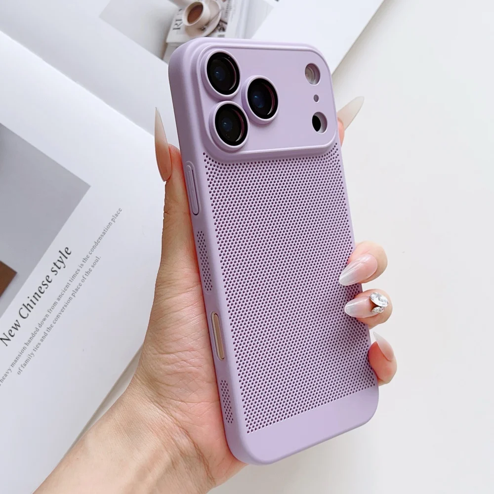Sleek Airflow Cooling Phone Case - Breathable Hard Back Solid Color Cover