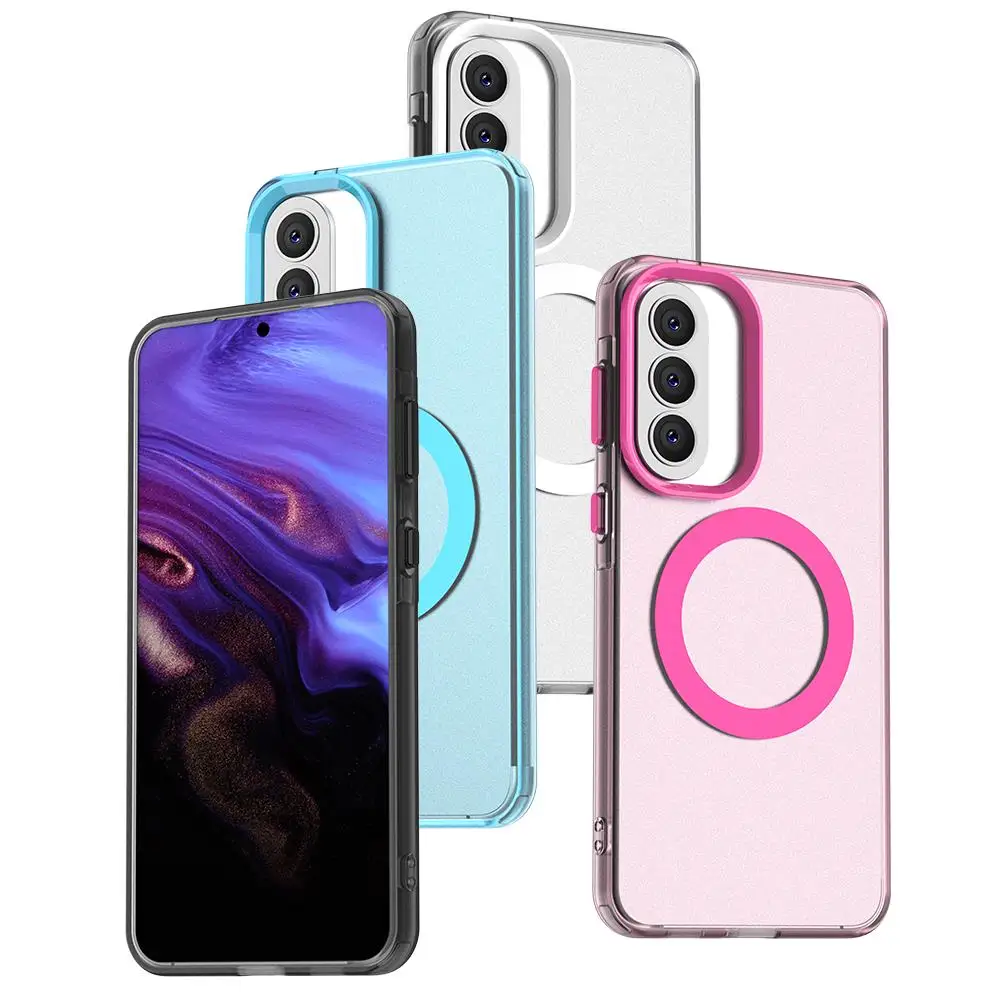 Vibrant Candy Color Magnetic Clear Phone Cover
