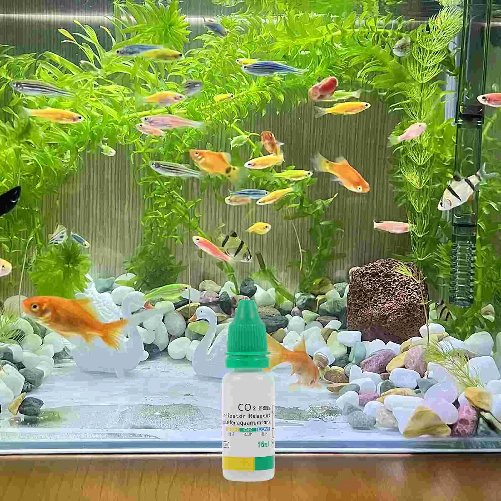 15Pcs Aquarium Water Test Kit Co2 Detection Solution Tester Fish Tank Quality Testing Supplies Indicator Tool Pet Products Water
