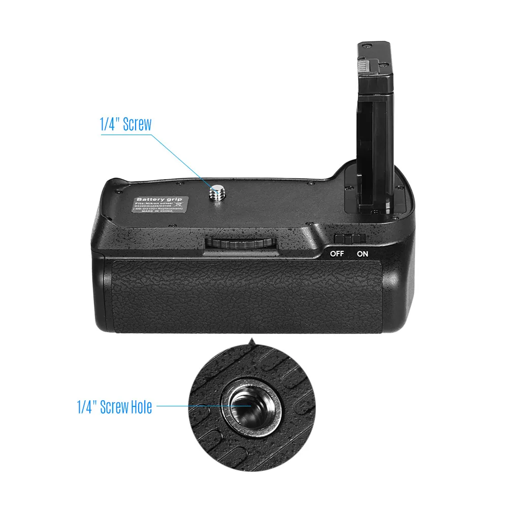 Vertical Battery Grip Holder for Nikon D5300 D3300 D3200 D3100 DSLR Camera EN-EL 14 Powered Battery Grip with IR Remote Control