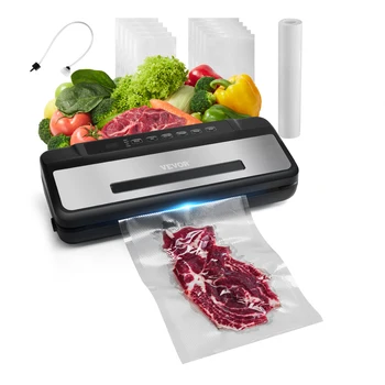 SucceBuy 80Kpa 120W Electric Vacuum Sealer Machine 7-in-1 Wet Food Sealer with Free 10pcs Vacuum Bags for Kitchen Food Storage 1