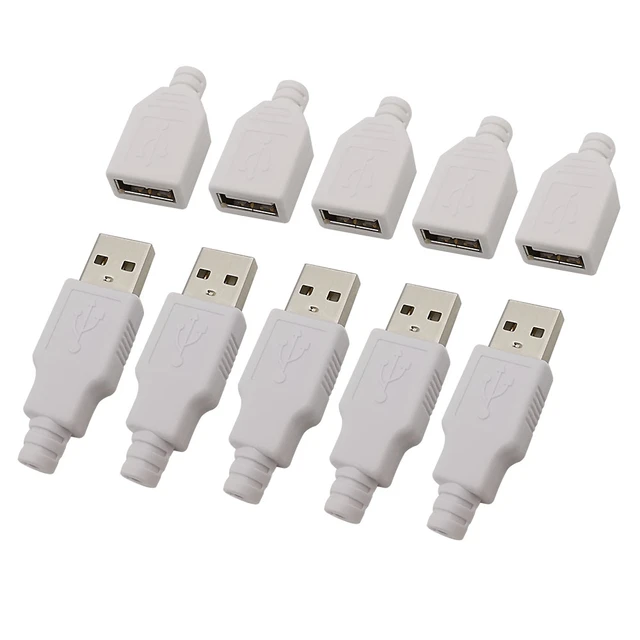 Conector USB Tipo A Hembra para cable 4 pines con carcasa