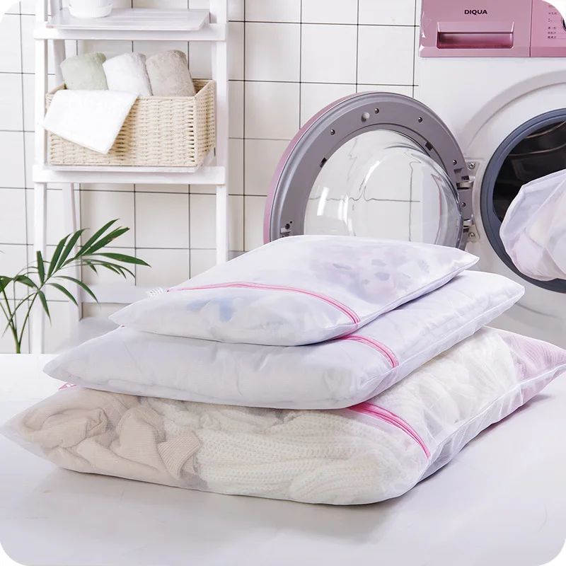 4PCS/Set Clothing Washing Protective Bag, Mesh Laundry Bag with Zipper, Suitable for Tops, Shirts, Bras, Socks, Pants, Skirts