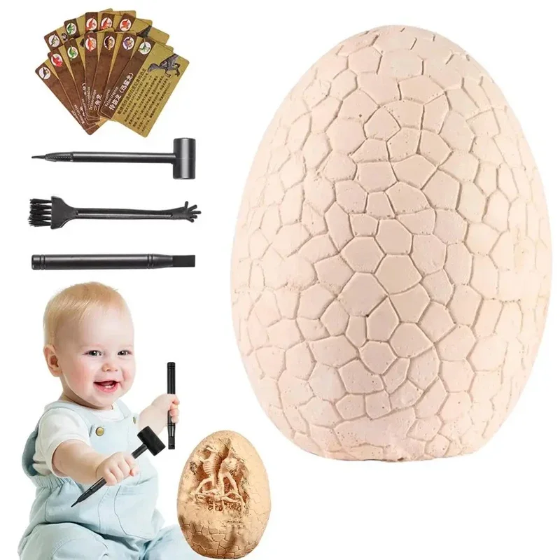 Dino Egg Smashers Excavation Kit ,Unique Dinosaurs in Jumbo Egg, STEM Toys for 5 Year Old Boys, Easter Party Favors Crafts