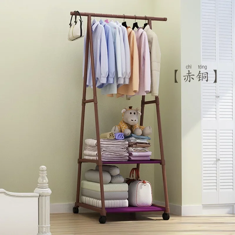 Bedroom at night sleep clothes bed simple drying rack clothes and hat rack floor hanging clothes tripod 4