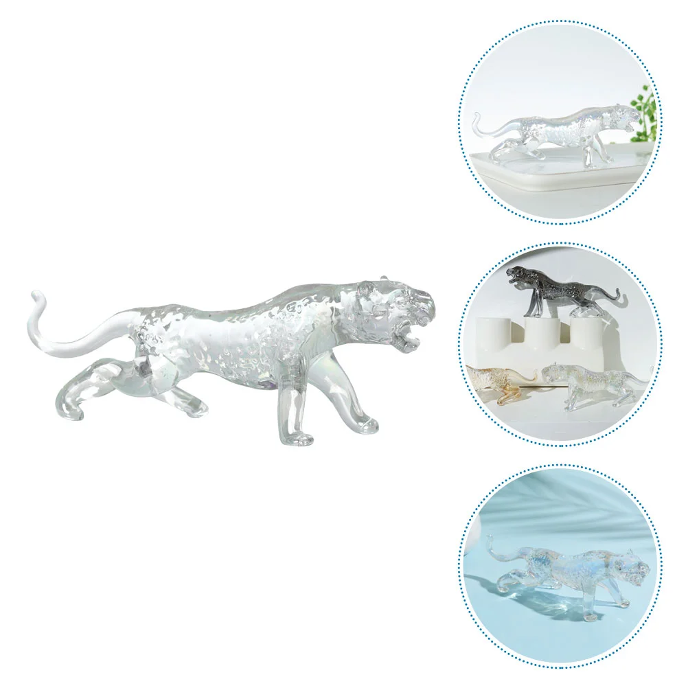 

Crystal Leopard Figurine Lovely Leopard Statue Desktop Leopard Sculpture Home Ornament