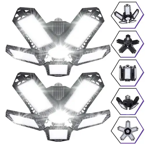 6 패널 차고 조명 E26/E27 천장 숍 작업 Lamp180W 16000 루멘 AC220V 110V 전구 워크숍 산업 조명 4