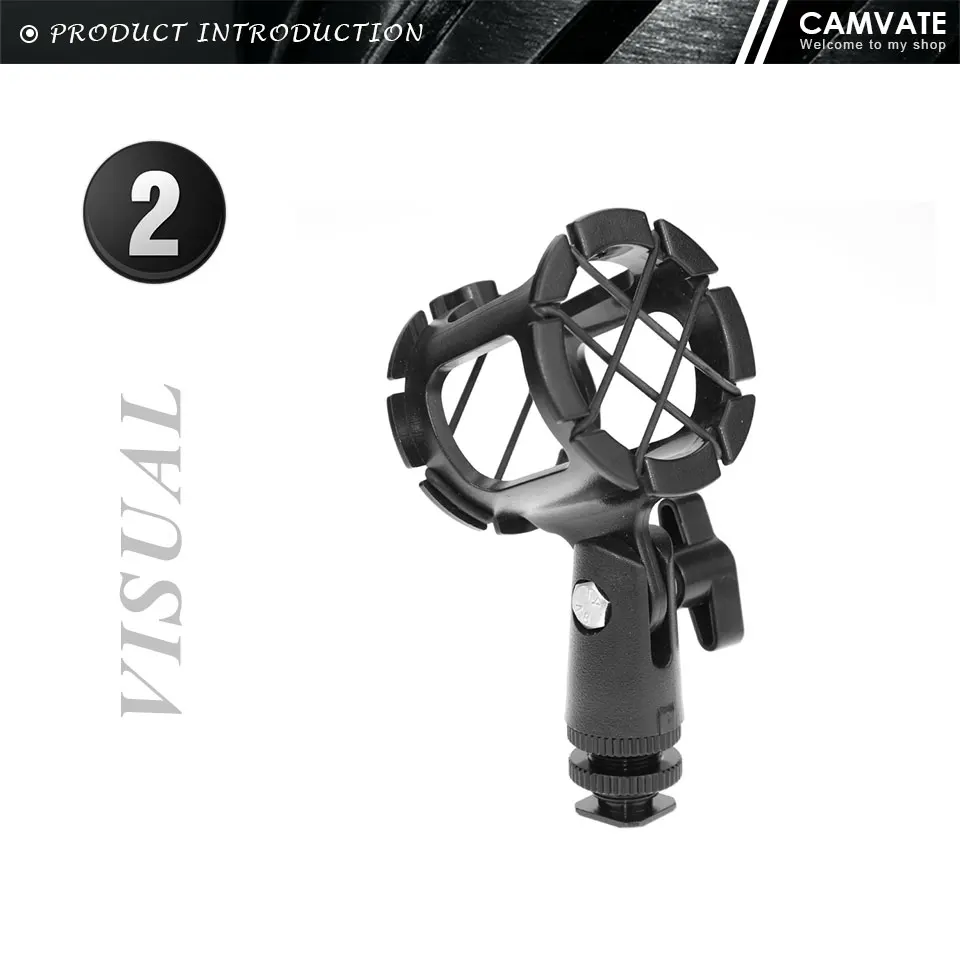 CAMVATE Camera Universal 90° Tilt Microphone Holder Bracket/Microphone Suspension Shock Mount With Cold Shoe Mount For Boompoles
