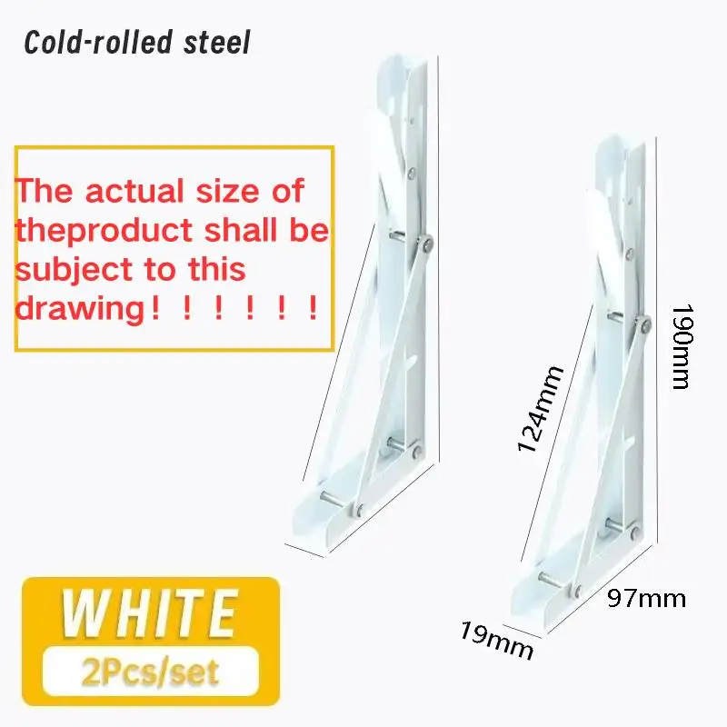 Folding Shelf Bracket 8inch 2pcs Heavy Duty Folding Shelf Brackets Triangle Straight Billy Bracket Wall Mounted Bench Table with Screws