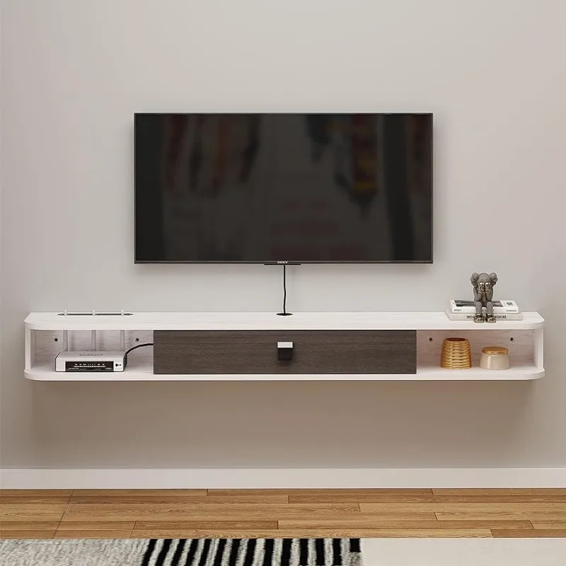 

Floating TV Unit, 71'' Wall Mounted TV Cabinet, Floating Shelves with Door, Modern Entertainment Media Console Center Large
