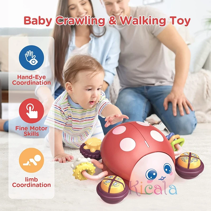 Baby Toys 0 6 12 Months Press Go Musical Crawling Baby Toys 12 18 Months Toys with Light Sound Toy Toddler Interactive Toys Gift 2