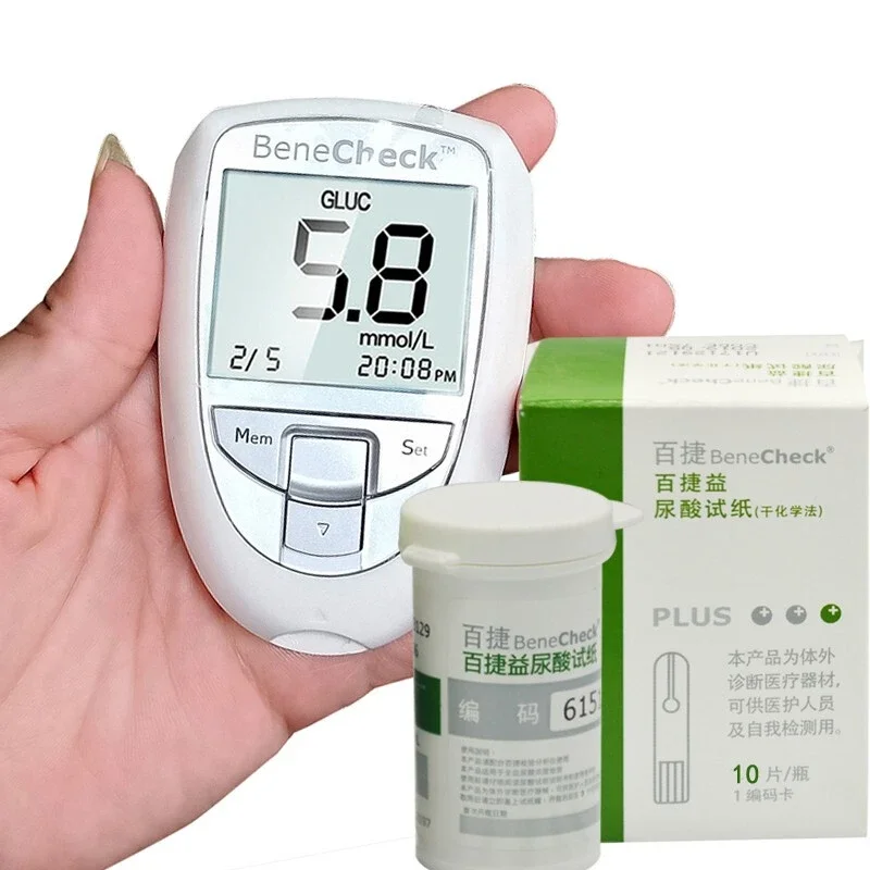 3in1 blood test device Uric Acid Cholesterol test strips Glucometer for Diabetes Gout Tester Monitoring Test papers
