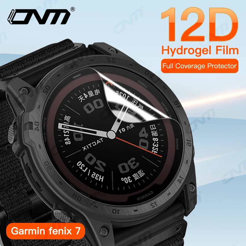 

12D Hydrogel Film for Garmin Fenix 7 7X 7S 6 6X 6S Pro Solar 5 5S Epic Full Screen Protector Soft Film Accessories (Not glass)