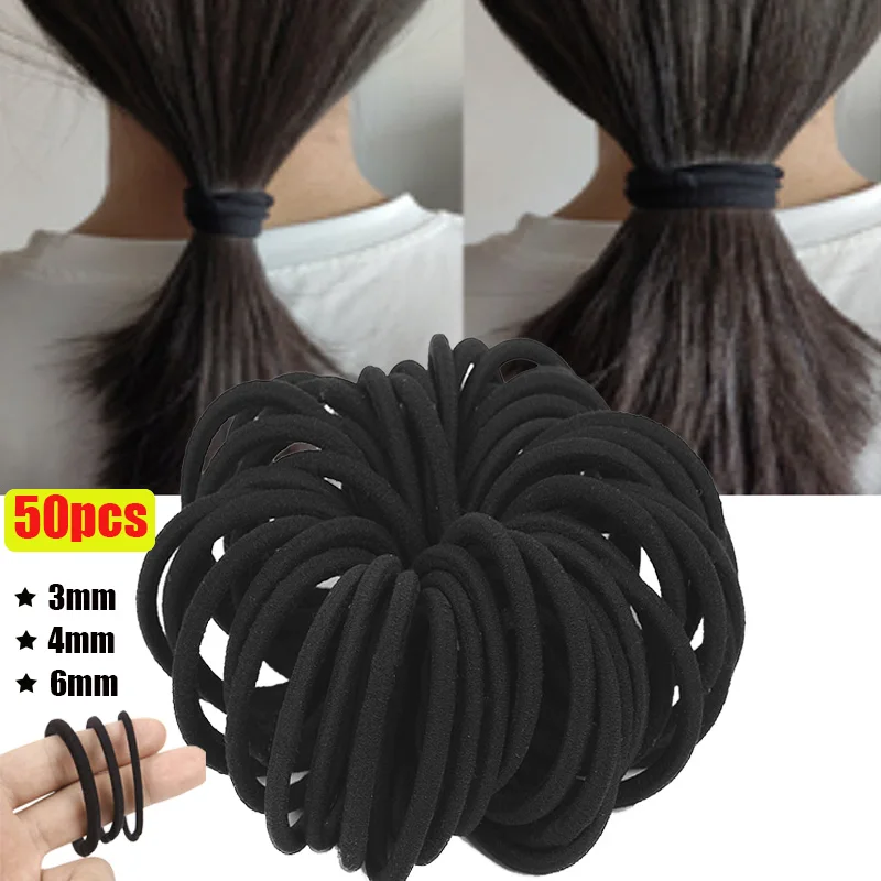 Acheter 25 pièces nouvelle couleur coton élastique cheveux cravate 5CM  élastique pour femmes hommes mince bandeaux élastique pour queue de cheval  accessoires de cheveux
