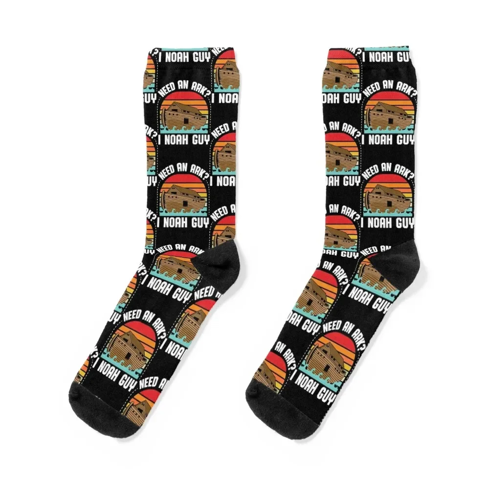 

Need an Ark I Noah Guy Vintage Funny Christian Pun Humor Socks cute Soccer hip hop compression Boy Socks Women's