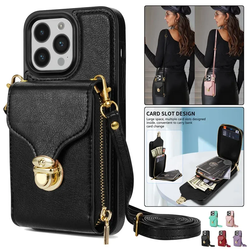 Étui Portefeuille Banane Pour IPhone 16/15/14/13/12/11 – Cuir TPU Avec Sangle