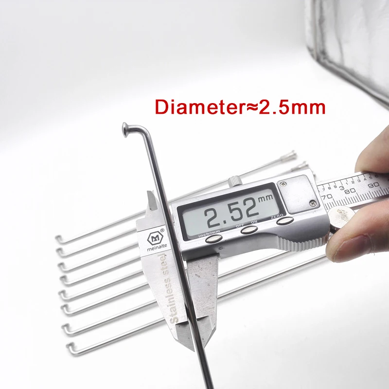 20pcs Electric Bike Spokes 12G Diameter 2.5mm Length 45-305mm Spokes J-Bend Steel For Tricycle Wheel Accessories