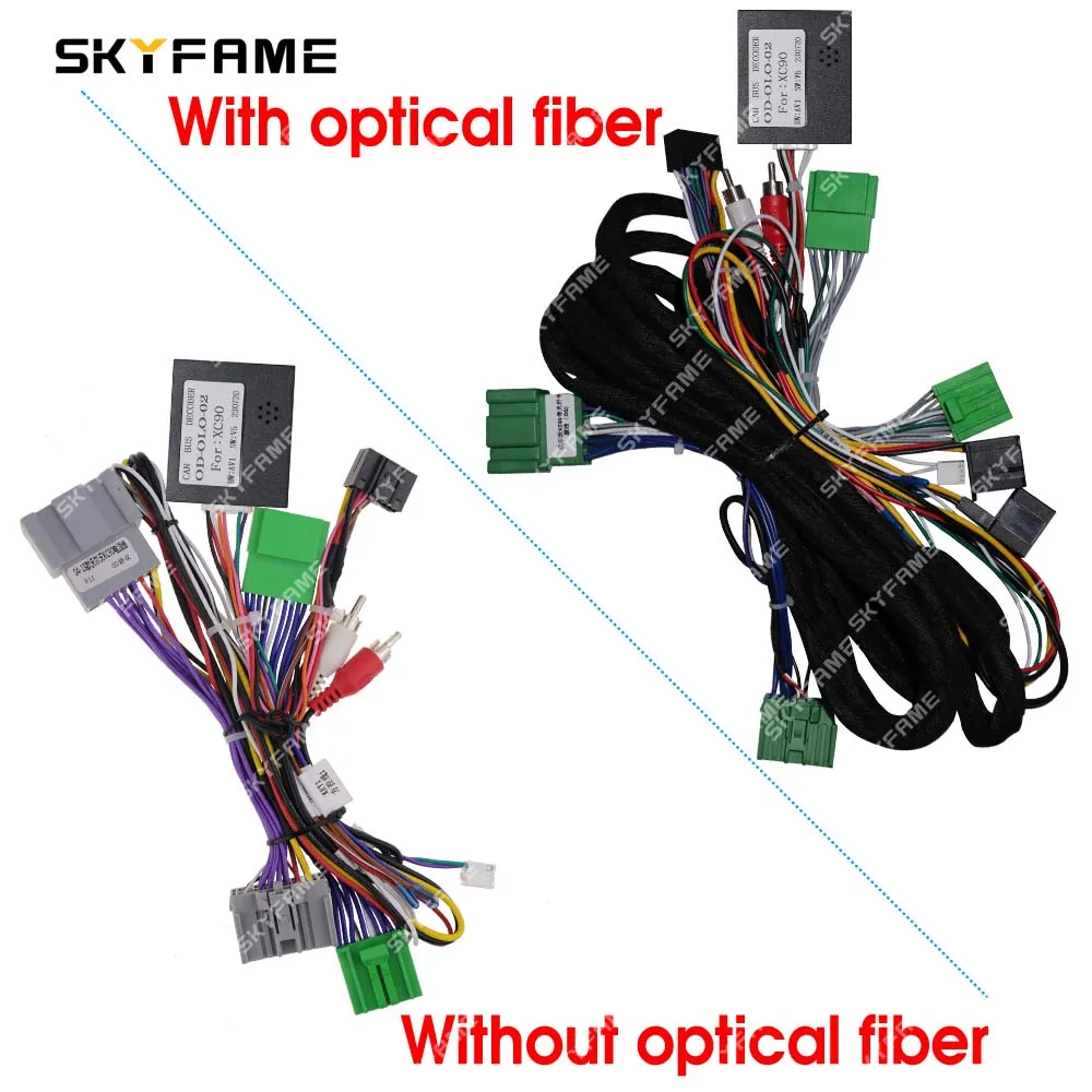 SKYFAME Car 16Pin Wiring Harness Adapter Canbus Box Decoder Android Radio Power Cable For Volvo XC90 S90 V90 OD-OLO-02 car accessories cable audio cables automobile connector