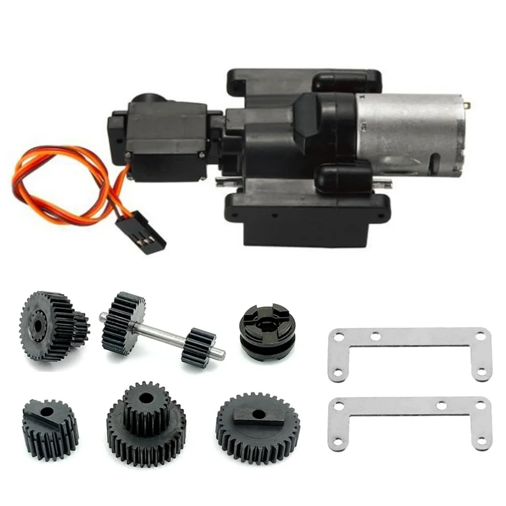 370 Motor 2 Speed Gearbox with Steel Gear Drive Shaft for WPL C14 C24 B14 B36 MN D90 MN-90 MN99S RC Car Upgrades Parts