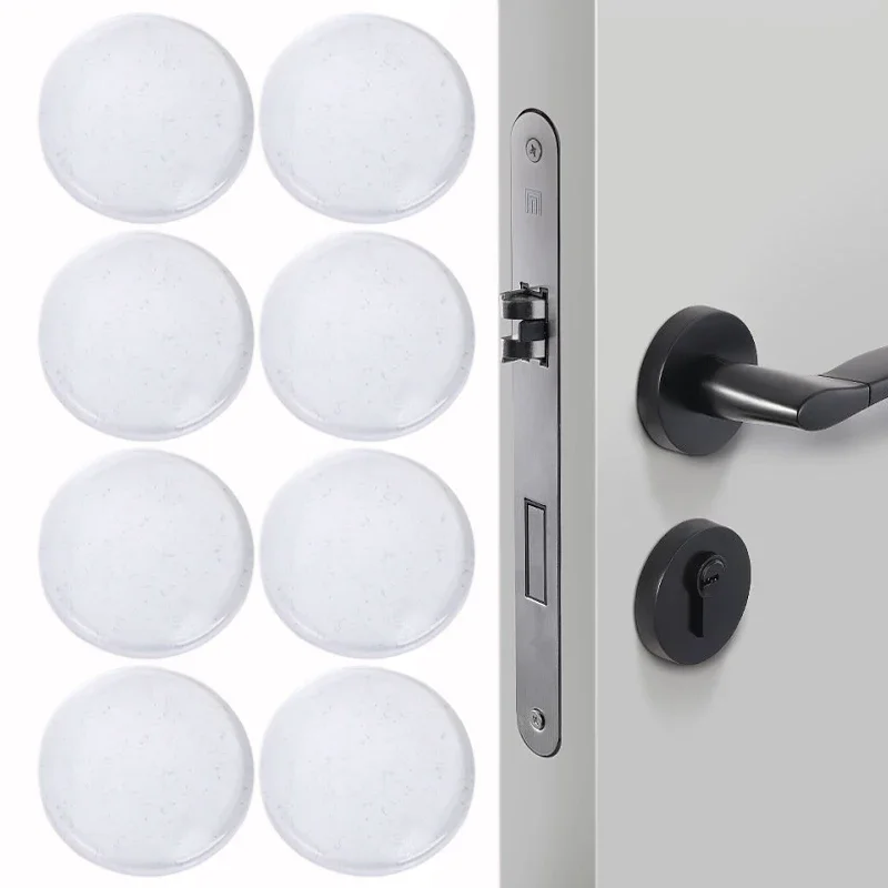 Silicone Door Handle Bumper Transparent Soft Wall Protector Self-adhesive Protective Plug Non-slip Round Doors Stop Muffler 6pcs