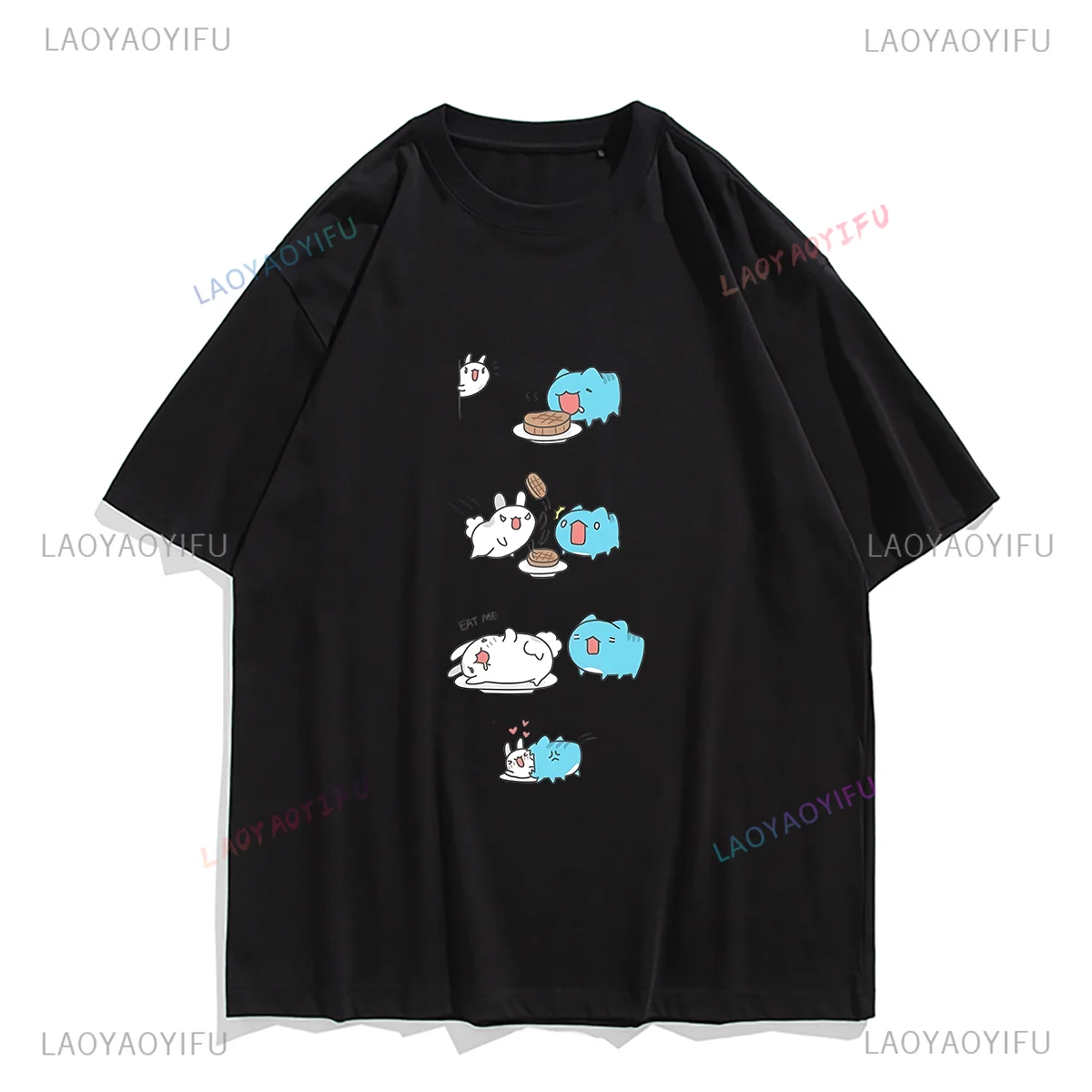 

Новое поступление, забавная футболка, Женская кавайная одежда с котом багги, топы с смешным принтом, веселые Мультяшные комиксы, графические футболки, женская футболка