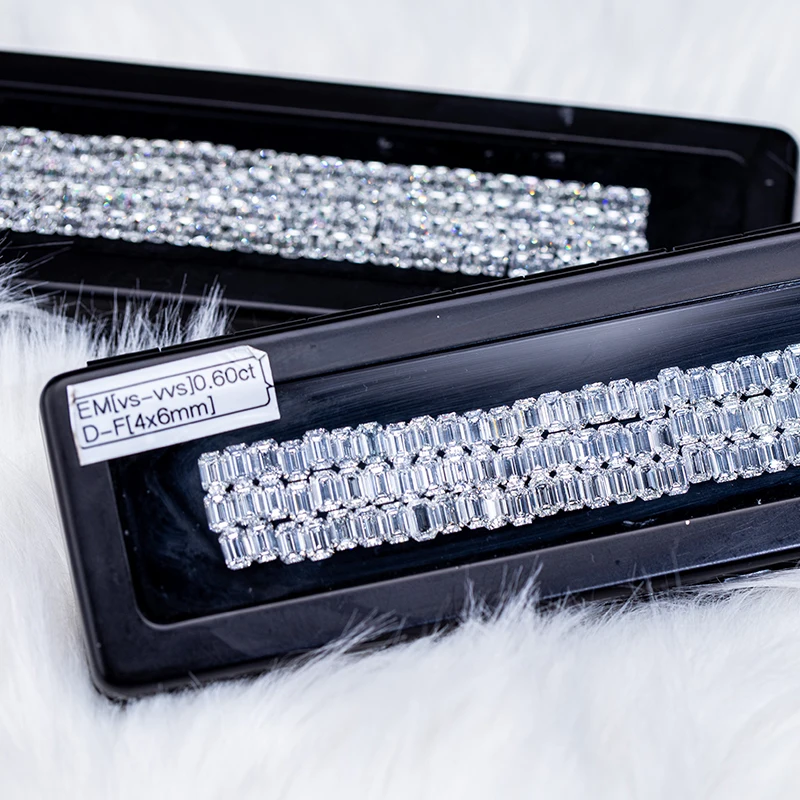 1 Karat Smaragdschliff DEF VVS-VS Melee Laborgezüchtete Diamanten 2x3mm - 4x6mm HPHT Kleine lose im Labor gezüchtete Diamanten Großhandel – Detail 2