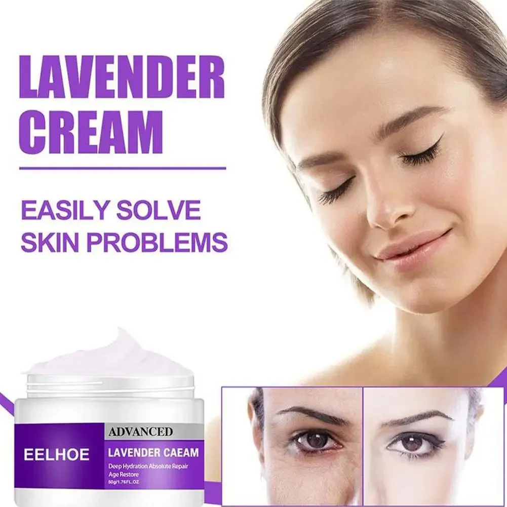 Lavender Day Night Cream Anti Aging Wrinkle Lift Firming Moisturizing Whitening Pores Nourish Care Oil Facial Control Cream