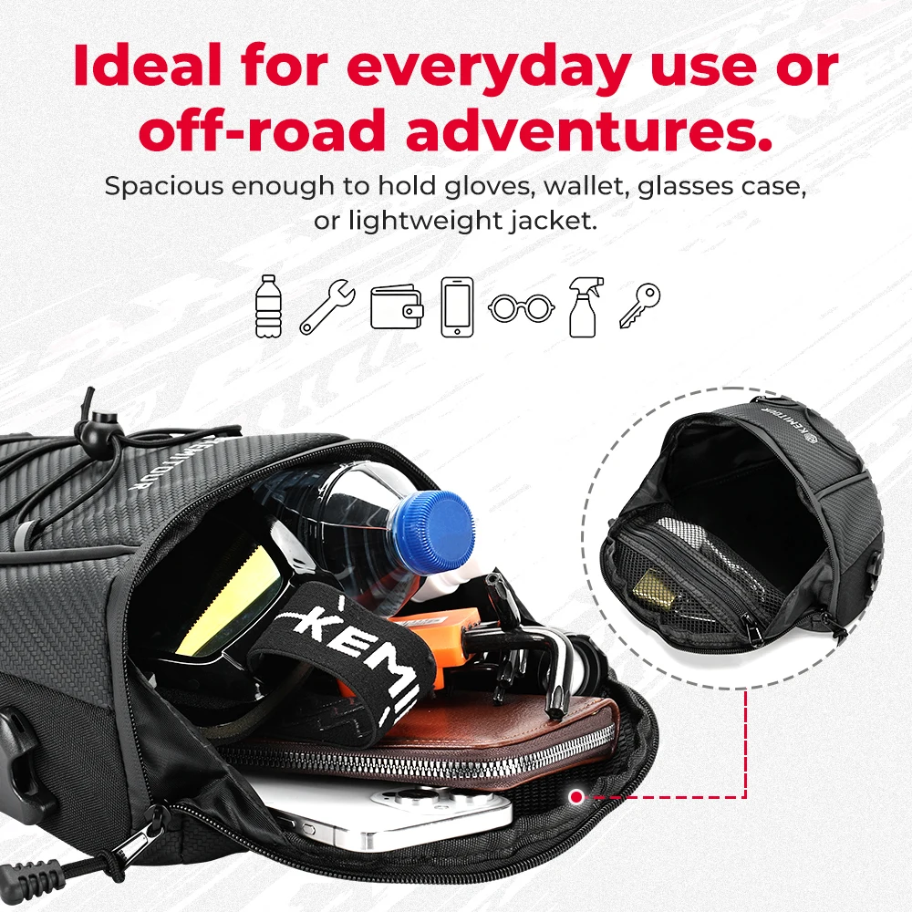 Motorcycle Sport Bike Tail Bag PVC Waterproof Rear Seat Storage Pack Universal for Outdoor Riding Touring Travel Luggage Bags 3