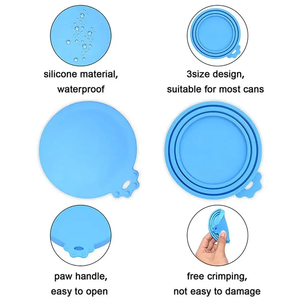 Silicone Canned Lid food cover For Puppy Dog Cat Storage