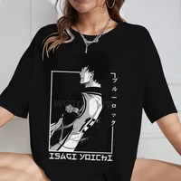 Unisex Blue Lock Yoichi Isagi Cotton T-Shirt Japanese Soccer Anime Manga Tee Hot Anime BLUE LOCK Fashion Summer Tops T-shirts 1