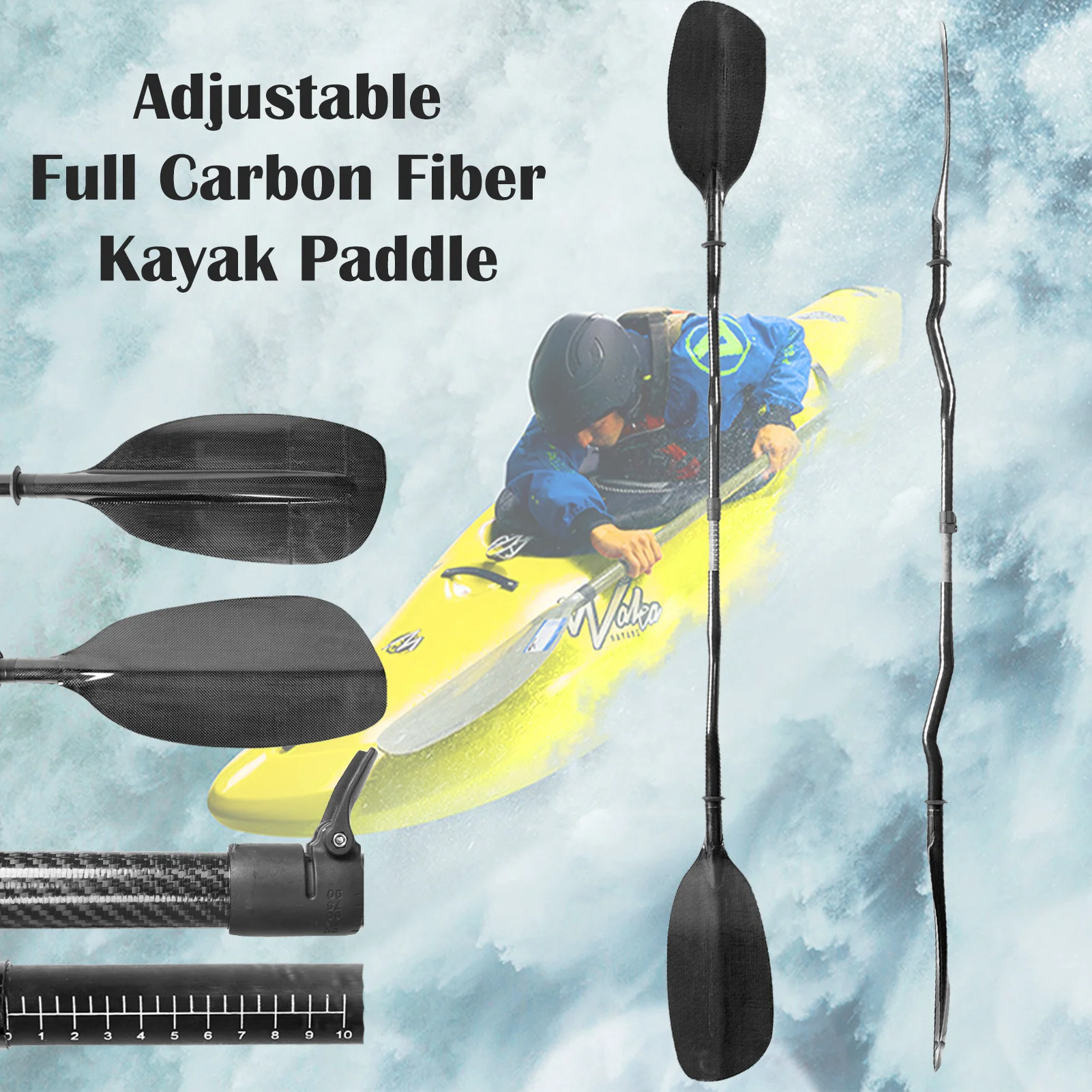 FullCarbonFiberKayakPaddleForInflatableSurfboardLightweight