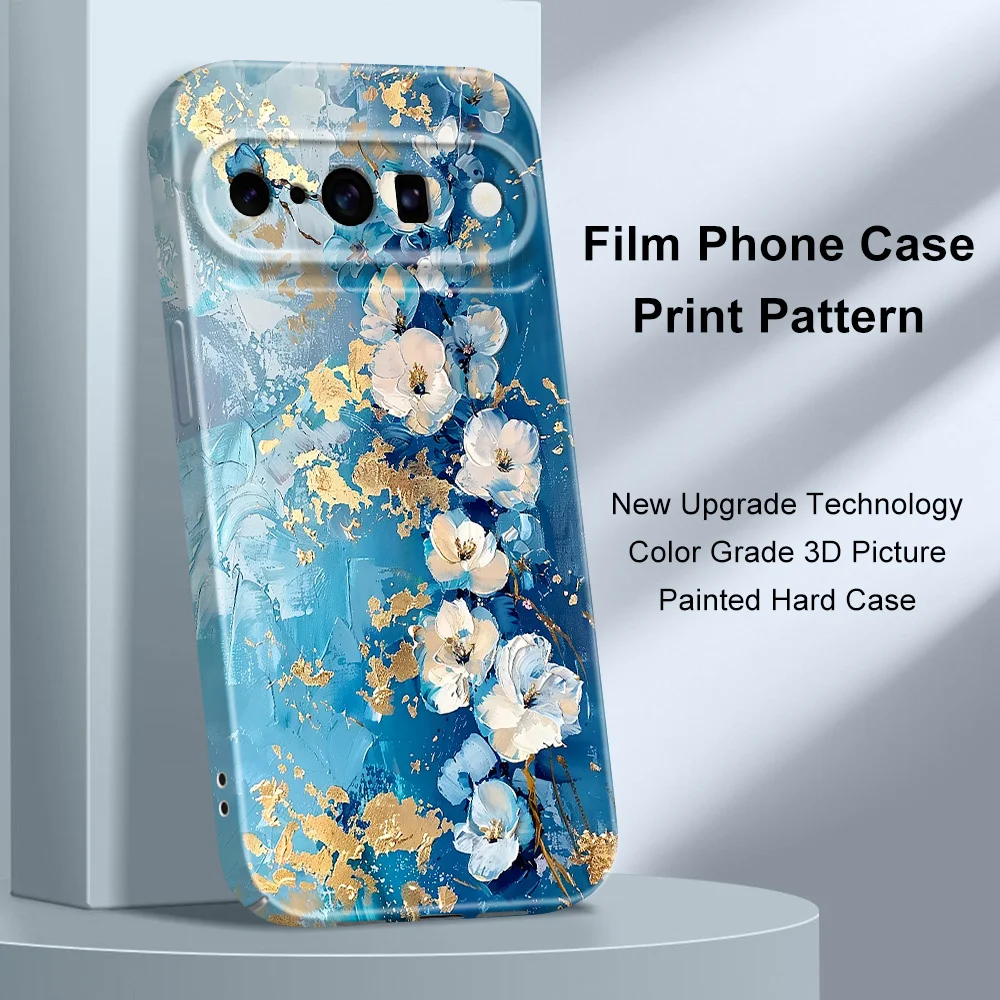 Elegant Gold Leaf Floral Phone Case - Luxurious Protection with Hard Cover Design