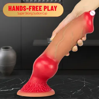 XXL Realistic Dog Dildo Simulation Penis Animal Dildo Anal with Suction Cup Adult Toy Sex Toy for Woman Lesbian Strapon Dildo 4