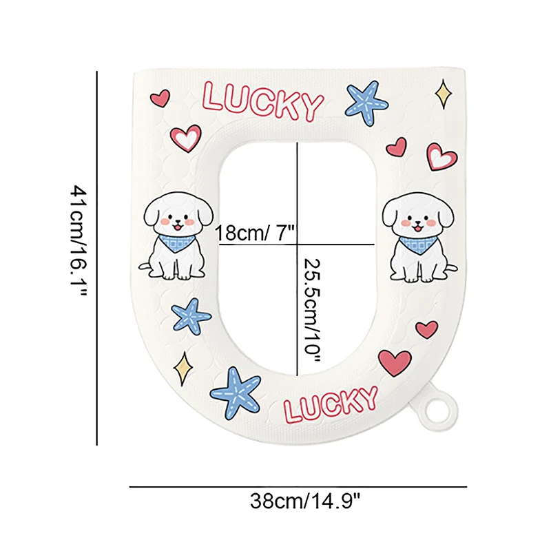 Cute Print Design Toilet Seat Cover Thickened Eva Toilet Seat Soft Durable Cartoon Pattern For Bathroom For