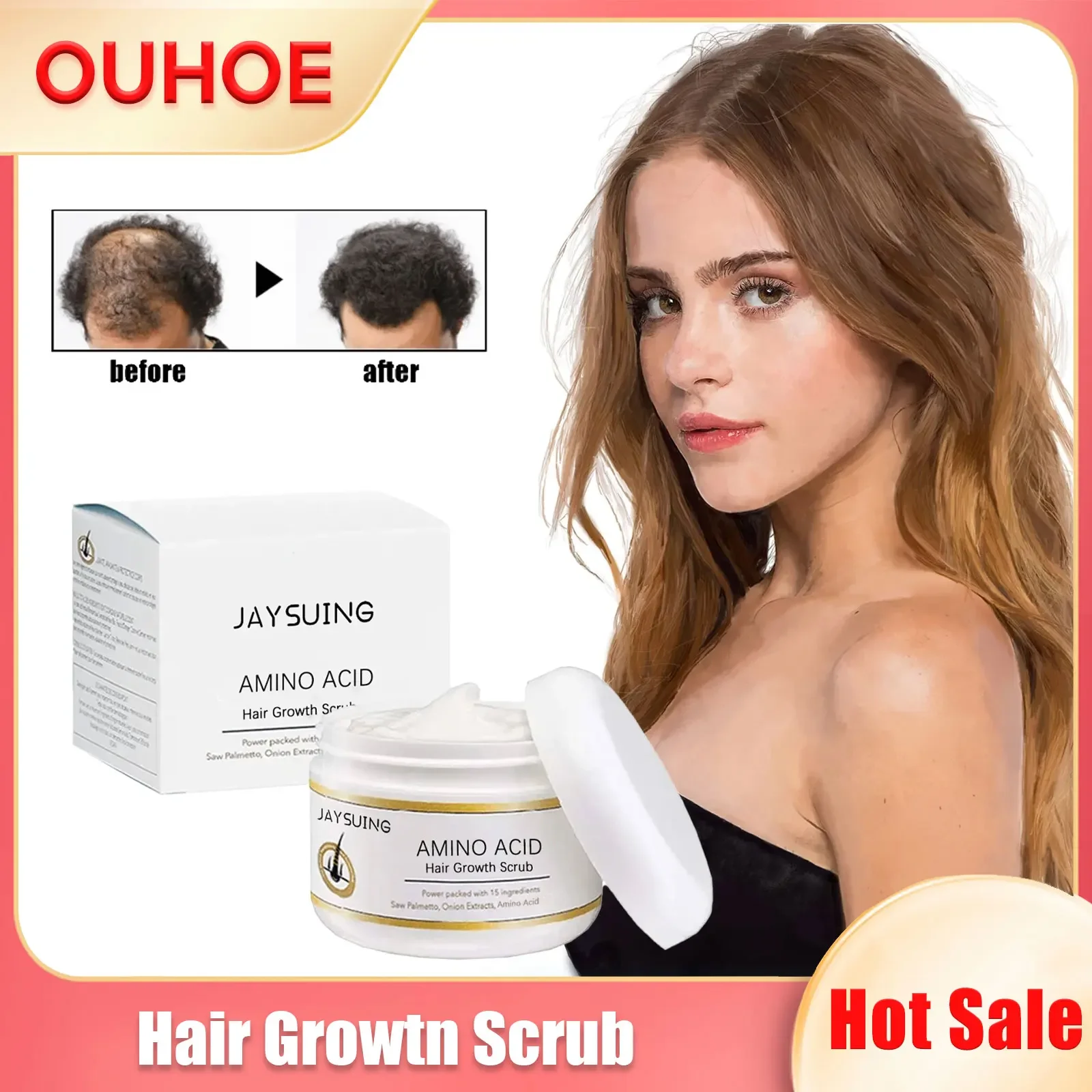 Amino Acid Hair Growth Scrub Exfoliating Scalp Treatment Thickener Strengthen Remove Dandruff Oil Control Anti Hair Loss Shampoo