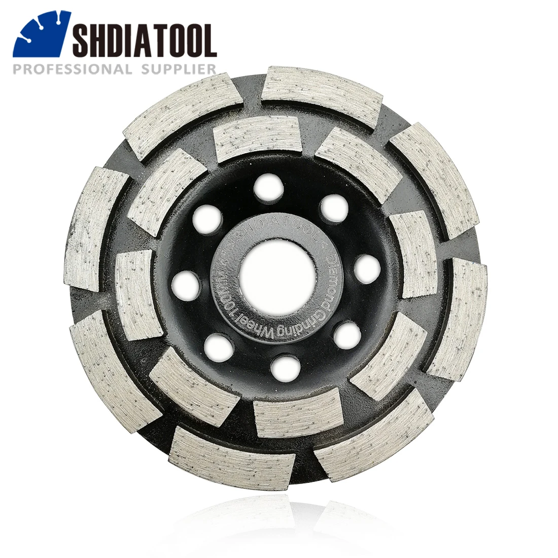 SHDIATOOL 4inch 100MM Diamond Double Row Grinding Cup Wheel For Concrete Masonry Granite Brick Diamond Grinding Disc