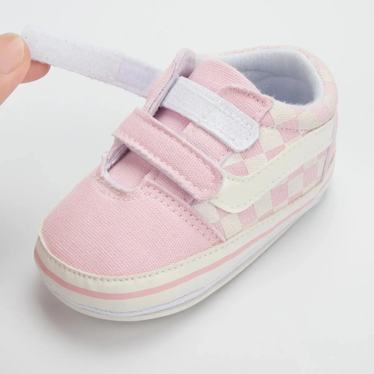 Meckior Baby Canvas Sneakers Non-slip Rubber Sole Plaid Streaks First Walkers Infant Baby Unisex Casual Shoes canvas sneakers