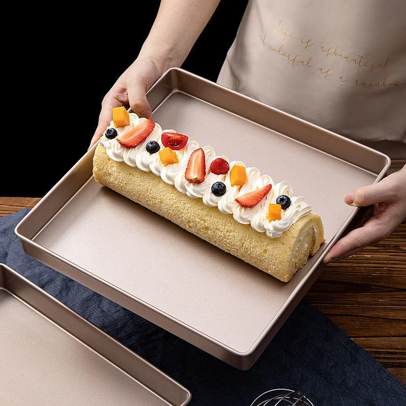 Baking Pan Bread Mold Bread Baking Pan 28cm Square Thicken Carbon Steel Bread Baking Pan Household Non-Stick Biscuits Pie Pizza Bread Tray Cake Mold Bakeware Tools