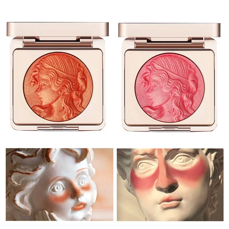 MackAndy 2 Colors Blush Palette Face Blush Mineral Pigment Cream Shining