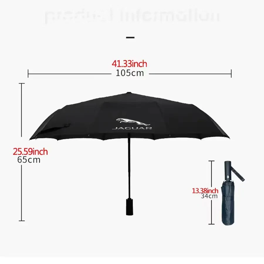 For Jaguar E-PACE F-PACE F-TYPE I-PACE XE XF XK XJR XJ XEL XFL XKR Car Automatic Folding Windproof Sunshade Umbrella Accessories